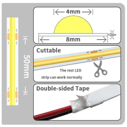 Linear Dimmable 24V 12V COB LED Strip Lights 8mm 320LEDs/M Flexible LED Tape Ribbon for Room Decor 3000K 4000K 6000K 5M 10M