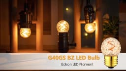 Vintage Led Spiral Filament Bulb G40 Amber Glass 1.5W E27 Dimmable Edison Light Ball Lamp For Pendant Chandelier Decorative Lamp