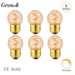 Vintage Led Spiral Filament Bulb G40 Amber Glass 1.5W E27 Dimmable Edison Light Ball Lamp For Pendant Chandelier Decorative Lamp