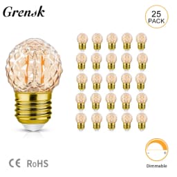 Vintage Led Spiral Filament Bulb G40 Amber Glass 1.5W E27 Dimmable Edison Light Ball Lamp For Pendant Chandelier Decorative Lamp