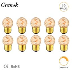 Vintage Led Spiral Filament Bulb G40 Amber Glass 1.5W E27 Dimmable Edison Light Ball Lamp For Pendant Chandelier Decorative Lamp