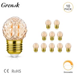 Vintage Led Spiral Filament Bulb G40 Amber Glass 1.5W E27 Dimmable Edison Light Ball Lamp For Pendant Chandelier Decorative Lamp