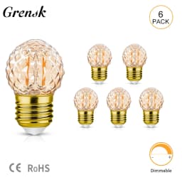 Vintage Led Spiral Filament Bulb G40 Amber Glass 1.5W E27 Dimmable Edison Light Ball Lamp For Pendant Chandelier Decorative Lamp