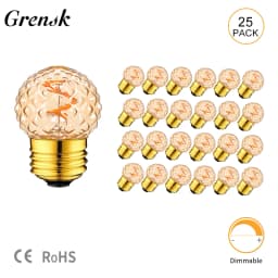 Vintage Led Spiral Filament Bulb G40 Amber Glass 1.5W E27 Dimmable Edison Light Ball Lamp For Pendant Chandelier Decorative Lamp