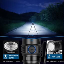 Trustfire MC1 Usb Rechargeable Flashlight 1000Lumen EDC LED Lamp Magnetic 2A Fast Charging Work Torch Light with Magnet Lantern