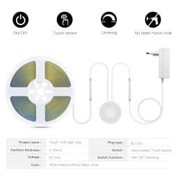 10M Touch Dimmer and Hand Sweep Induction Switch COB LED Strip Light 24V 320LEDs/M LED Tape Lamp Bedroom Kitchen Lighting Ribbon