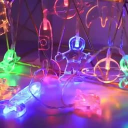 10leds Astronaut Rocket Planet Fairy Light Garland Battery Powered LED Galaxy String Light for Children Christmas Party Decor