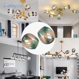 DNA Magic Bean chandelier Lights Glass Cover D15cm D18cm Concave Glass Shade Replacement 4.5cm opening fitter lamp shade E27
