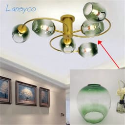 DNA Magic Bean chandelier Lights Glass Cover D15cm D18cm Concave Glass Shade Replacement 4.5cm opening fitter lamp shade E27