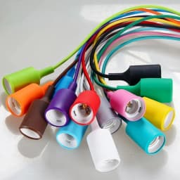 Home Living Room Decoration E27 Chandelier Base Bulb Holder Color Silicone Chandelier with Wire DIY LED Chandelier Ceiling Lamp