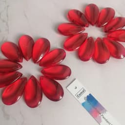 Camal 20pcs 37mm Red Crystal Smooth Teardrop Beads Prism Pendant Lamp Chandelier Hanging Ornament Wedding Jewelry Craft Decor