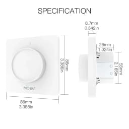 New ZigBee Smart Rotary Light Dimmer Switch Brightness Memory Smart Life/Tuya APP Remote Control Works with Alexa Google EU