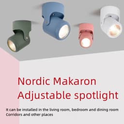 Dimmable Macaroon 180°Rotation Surface Mounted LED Downlight 10W15W20W24W COB Ceiling Lamp AC85~265V Spotlight Indoor Lighting