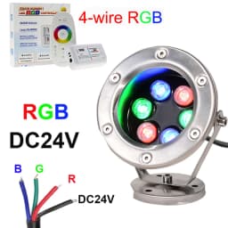 Fountain Light 4-wire External Control RGB LED Underwater Light RGB LED Spotlight IP68 Multi Color Changing Swimming Pool Lamp