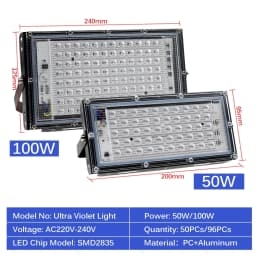 220V 50W 100W 200W 300W 395NM 405nm 365nm LED Ultraviolet UV Lamp Printing Spraying Painting Resin ink UV Glue Curing Lamp