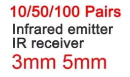 10/50/100 Pairs 5mm 3mm 940nm LEDs Infrared Emitter And IR Receiver Diode Diodes 301A