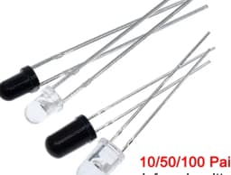 10/50/100 Pairs 5mm 3mm 940nm LEDs Infrared Emitter And IR Receiver Diode Diodes 301A