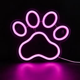 Chi-buy LED Neon Paw USB Powered Neon Signs Night Light 3D Wall Art & Game Room Bedroom Living Room Decor Lamp Signs