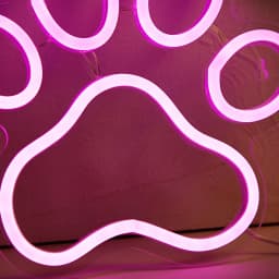 Chi-buy LED Neon Paw USB Powered Neon Signs Night Light 3D Wall Art & Game Room Bedroom Living Room Decor Lamp Signs