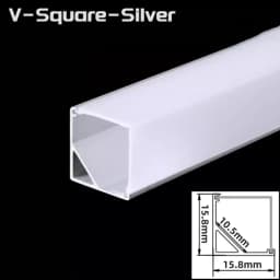 45° Oblique Beam LED Aluminum Profile V-type Top Corner Ceiling Flush Mounted Drywall PC Diffuser Channel Linear Bar Strip Light