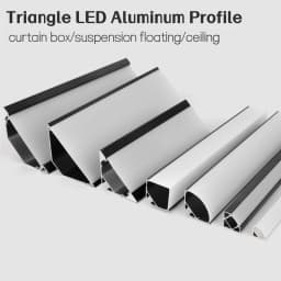 45° Oblique Beam LED Aluminum Profile V-type Top Corner Ceiling Flush Mounted Drywall PC Diffuser Channel Linear Bar Strip Light