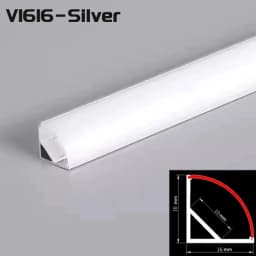 45° Oblique Beam LED Aluminum Profile V-type Top Corner Ceiling Flush Mounted Drywall PC Diffuser Channel Linear Bar Strip Light