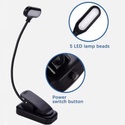 Adjustable LED Clip-On Desk Lamp Battery Powered Flexible Study Reading Battery Learning Book Lamp Portable Bedroom Light