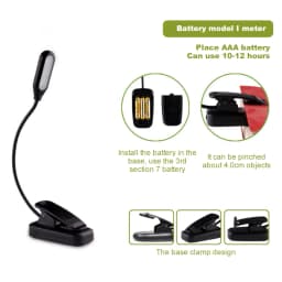 Adjustable LED Clip-On Desk Lamp Battery Powered Flexible Study Reading Battery Learning Book Lamp Portable Bedroom Light