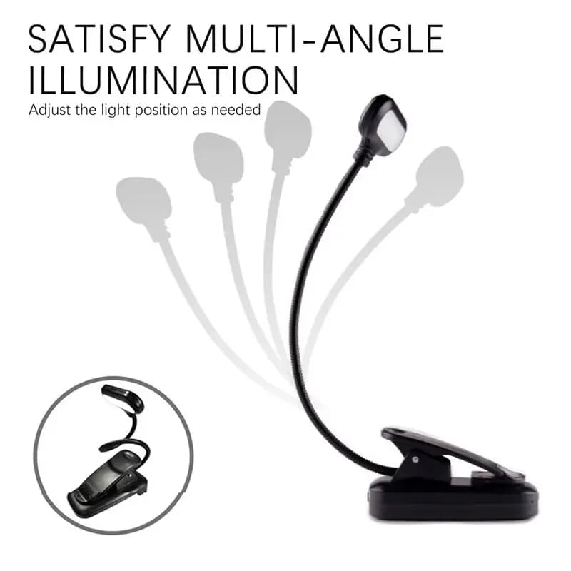 Adjustable LED Clip-On Desk Lamp Battery Powered Flexible Study Reading Battery Learning Book Lamp Portable Bedroom Light
