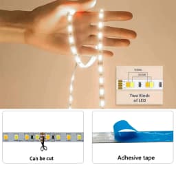 5M/Roll DC 5V 12V 24V LED Dual Color Strip Light 120 180 240 336 LEDs/M 5MM 8MM 12MM Wide PCB Flexible CRI Dimmable CCT Bar Lamp