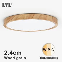 Modern LED Ceiling Light Wood Grain Golden One Light with 3 Colors Home Lighing Kitchen Bedroom Bathroom Surface Ceiling Lamp
