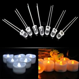 3mm 5mm Yellow Flicker Flickering LED Diodes Candle Led Flicking Lights Clear Round Lens Intermitente Flame Light Emitting Diode