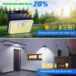 2Pack IP67 Waterproof Solar Outdoor Garden Lights Super Bright 148/197 LEDs Motion Sensor Wall Light Solar Powered Security Lamp