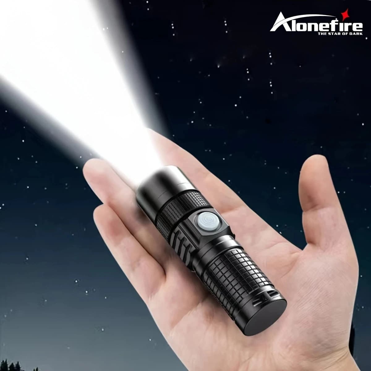10W Zoom High Bright Palm Small Mini Flashlight Type-C Rechargeable Portable Pocket Hiking Camping Fishing Night Lighting Torch