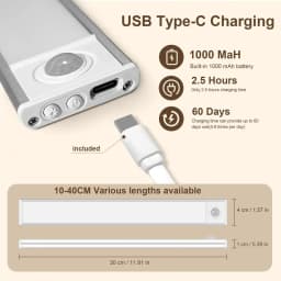 Night Light Motion Sensor LED USB Rechargeable 1000mAh Battery Cabinet Lamp 3 Colors Dimming For Bedroom Kitchen Light