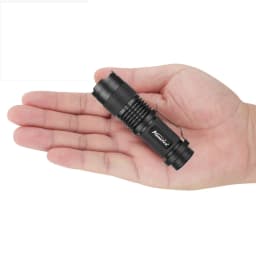 Zoom Mini LED High Bright Palm Size Small Flashlight Aluminum Portable Clip Backpack Pocket Torch Outdoor Hiking Travel Camping