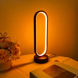 1PC Lamp Bedroom Ring Lamp Living Room Three-color Dimming Bedside Lamp LED Night Light