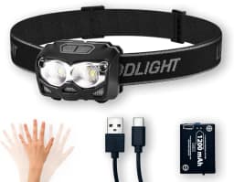 500 Lumen USB-C Rechargeable Headlamp LED Headlamps Waterproof Flashlight Headlight Camping Running Cycling Fishing Head Lantern
