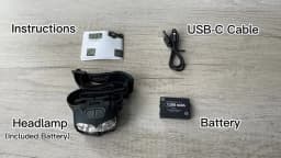 500 Lumen USB-C Rechargeable Headlamp LED Headlamps Waterproof Flashlight Headlight Camping Running Cycling Fishing Head Lantern