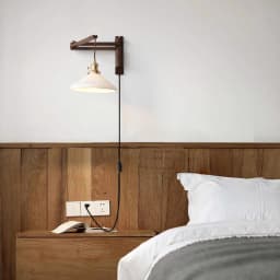 Retro Folding Walnut Color Wall Lamp Japanese Study Living Room Bedroom Bedside Lamp Tea Room Homestay Nostalgic Coffee Shop Lam
