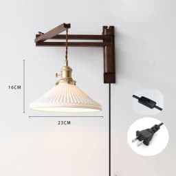 Retro Folding Walnut Color Wall Lamp Japanese Study Living Room Bedroom Bedside Lamp Tea Room Homestay Nostalgic Coffee Shop Lam