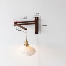Retro Folding Walnut Color Wall Lamp Japanese Study Living Room Bedroom Bedside Lamp Tea Room Homestay Nostalgic Coffee Shop Lam