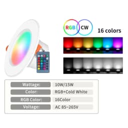 Marpou 1/2/3/4PCS RGB LED Downlight 16colors Dimmable Spotlight 10W/15W IR Remote Led Down Light For Room Decor AC220V LED Panel