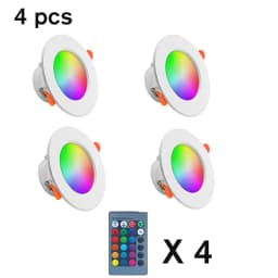 Marpou 1/2/3/4PCS RGB LED Downlight 16colors Dimmable Spotlight 10W/15W IR Remote Led Down Light For Room Decor AC220V LED Panel