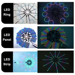 WS2812 WS2811 SK6812 11/12/13 Channels Firework Light Module Individually Addressable 3PIN Round Panel For Home Party Decor