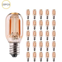 T22G Dimmable LED Lamps 1W Vintage Tube Night Light Bulbs Amber Glass E12 E14 Candelabra LED String Lights 220V 2200K Chandelier