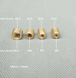 Camal 5pcs M4 to M10, M6 to M10, M8 to M10, M10 to M12 Threaded Hollow Tube Adapter Inner Outer Threaded Coupler Conveyer Adapte