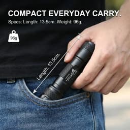 UltraFire WF-502B Warm White Flashlight Single Mode 4000K 800 Lumens Yellow Light 18650 Rechargeable Tactical Waterproof Torch