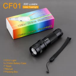 10 in 1 Multicolor Flashlight Red Green Blue Multi-Color RGBW Flashlight Light Torch for Night Observation Fishing Riding Hiking