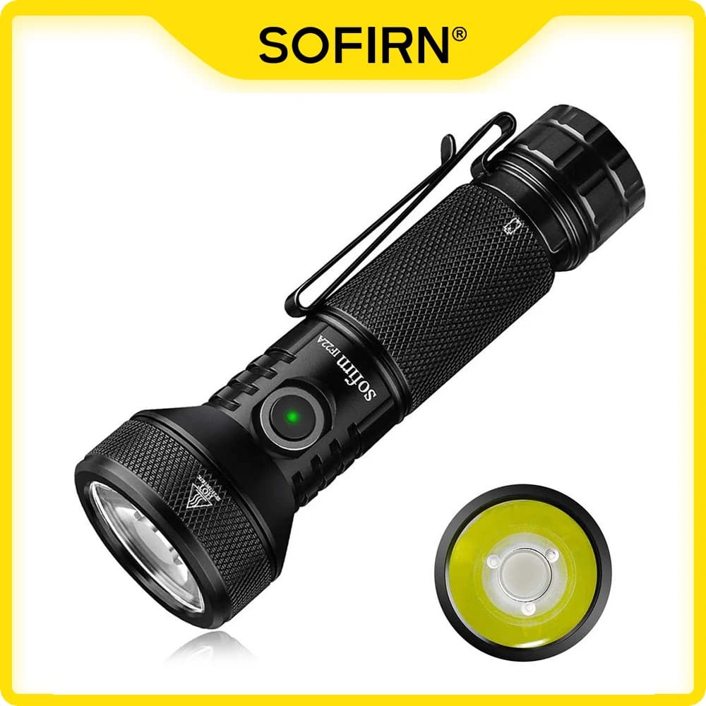 Sofirn IF22A 21700 USB C Rechargeable Powerful LED Flashlight SFT40 2100lm 680M Throw Reverse Charging Torch